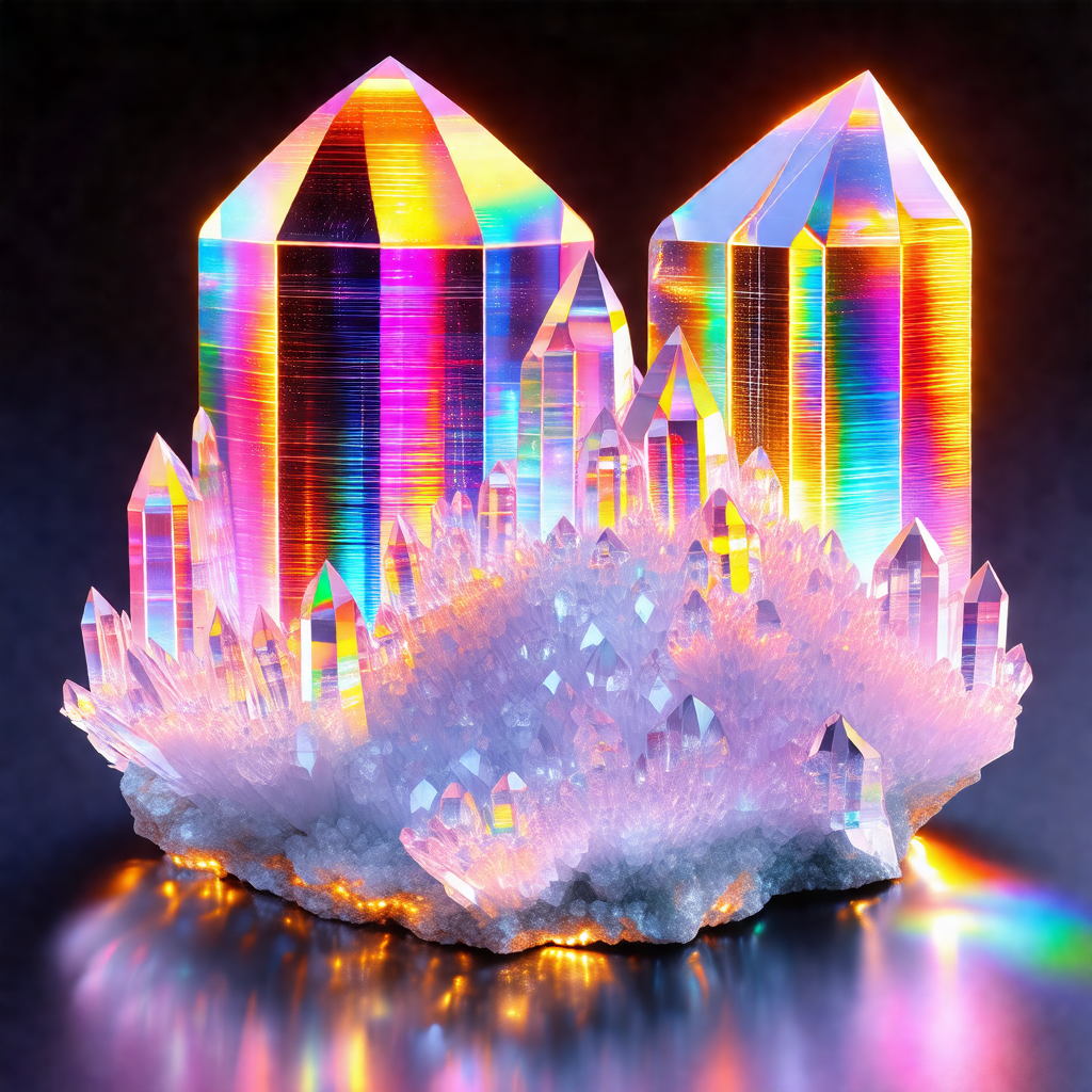 Large, colorful crystal structure, possibly a geode or a ...