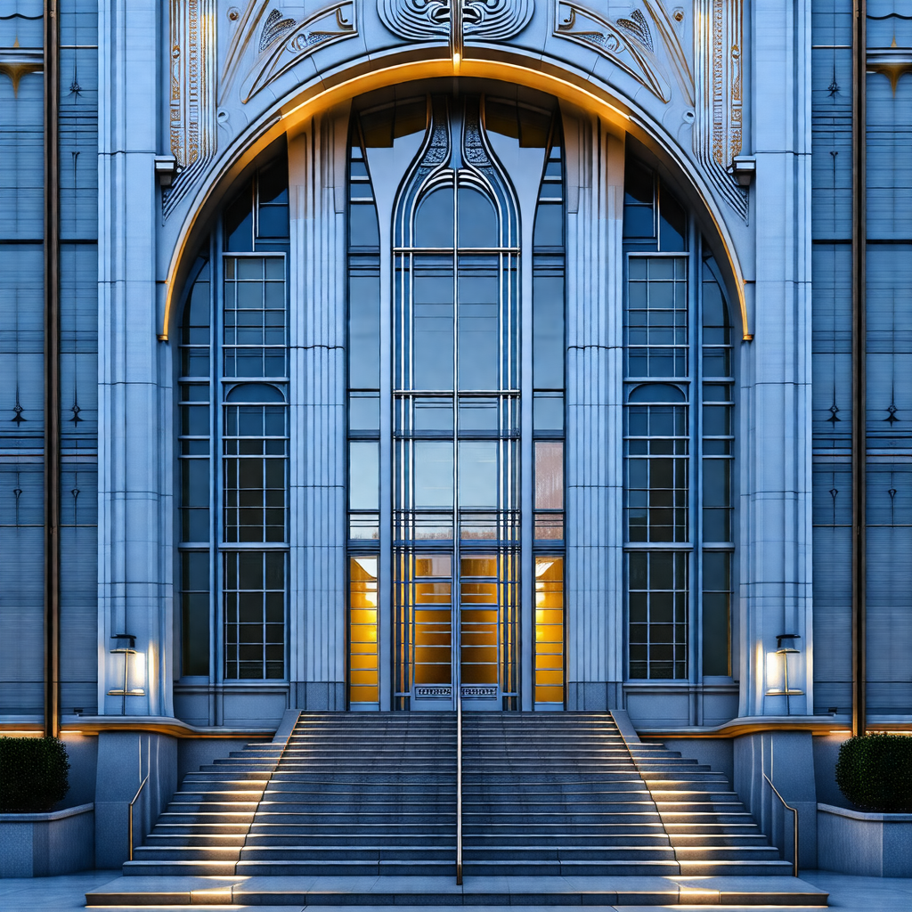 Large, ornate building with a grand entrance