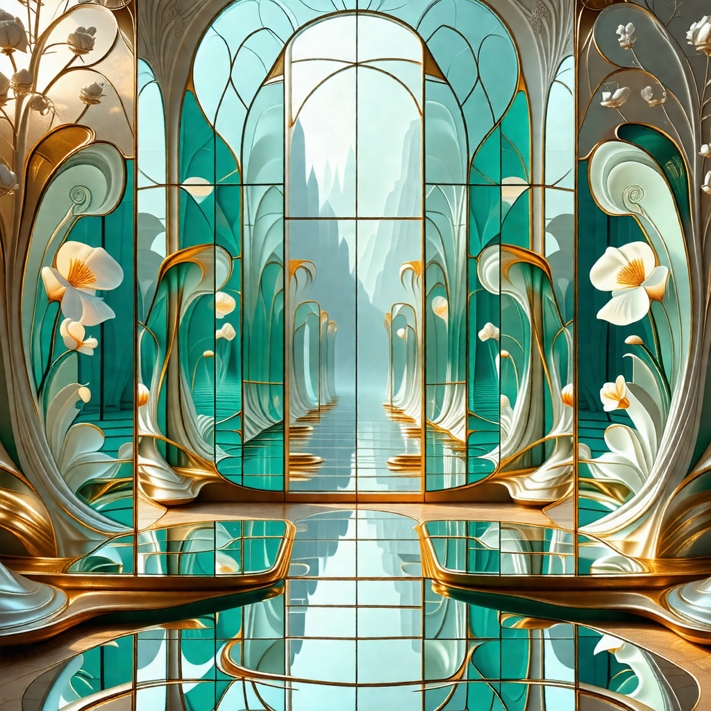 Large, ornate pool with a reflective surface
