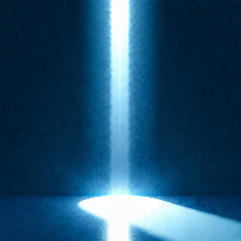 Bright light shining through a dark room