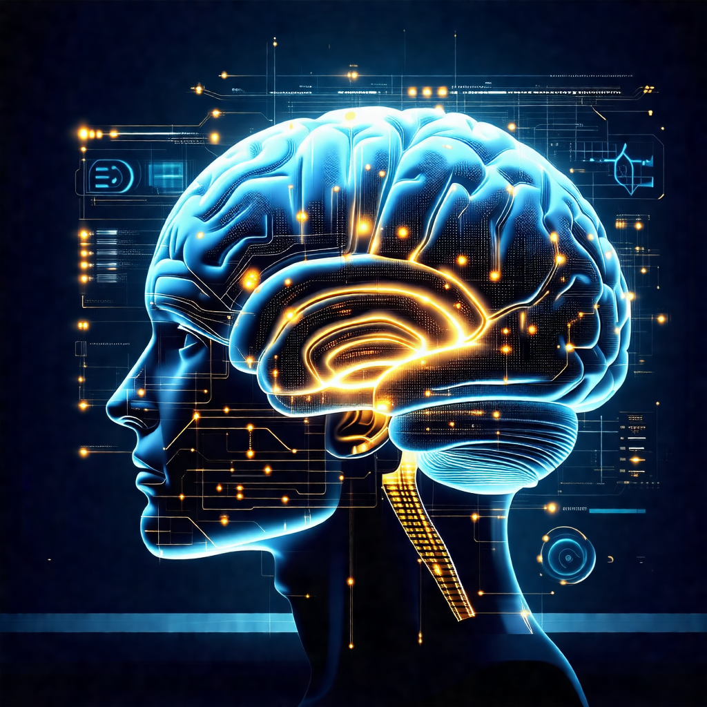 Close-up of a human head with a blue background