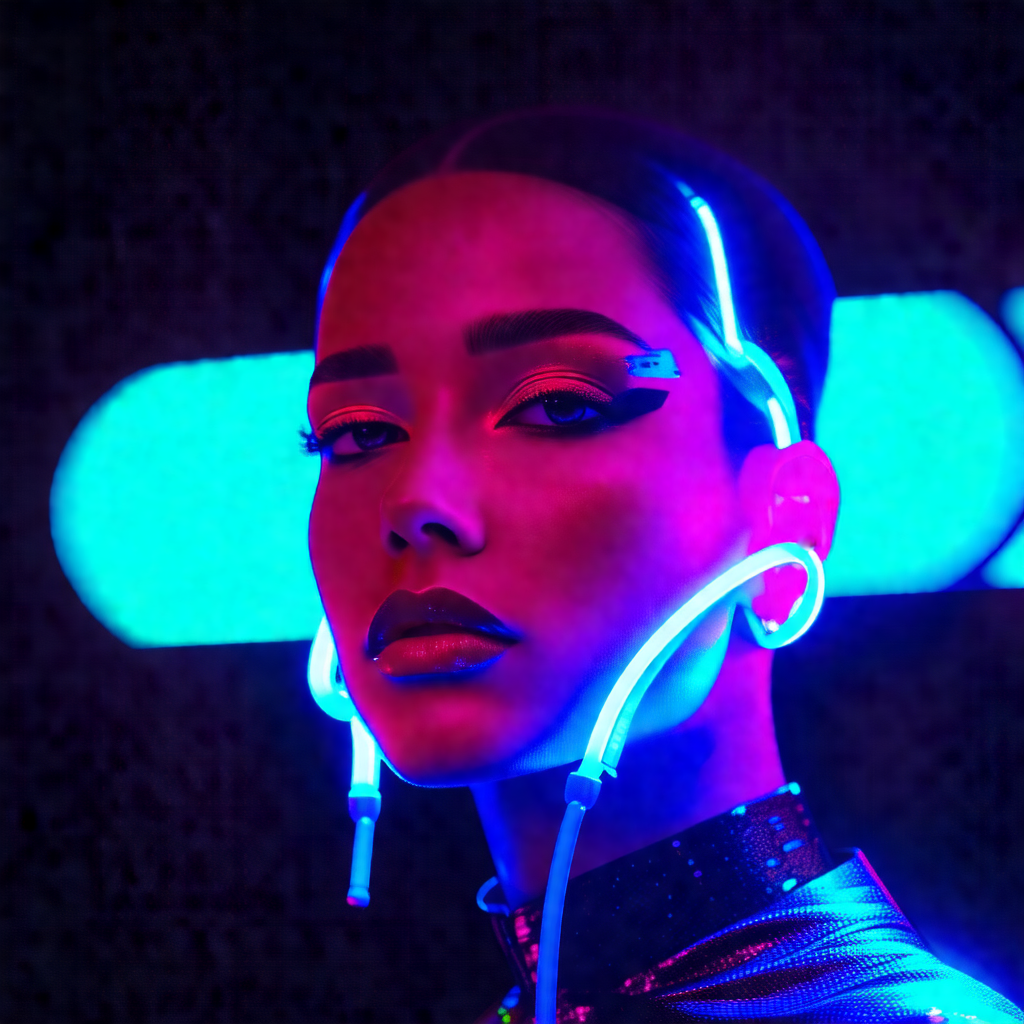 Woman with a unique and futuristic appearance