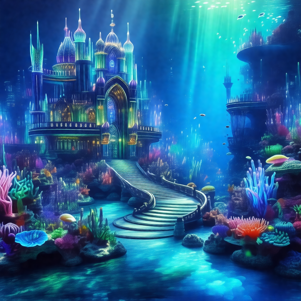 Colorful, computer-generated (cgi) depiction of a palace ...
