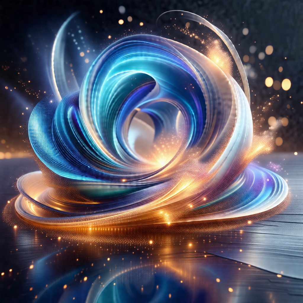 Blue and gold spiral, which appears to be a swirling patt...