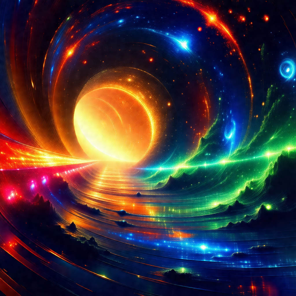 Colorful and vibrant painting of a tunnel