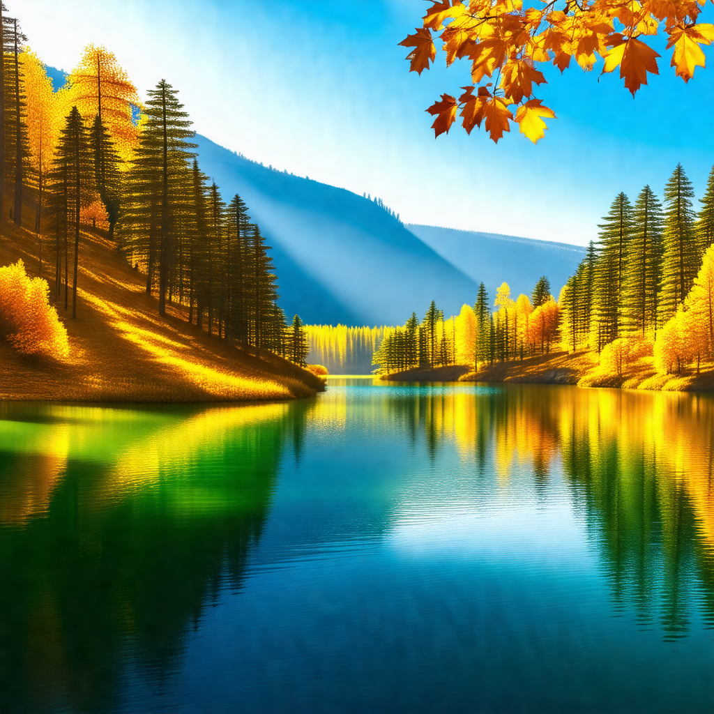 Serene scene of a lake surrounded by trees
