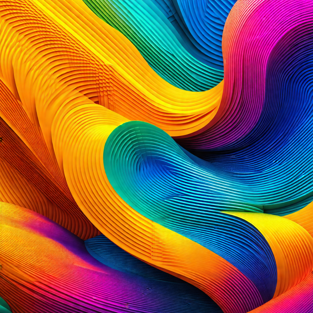 Vibrant and colorful sculpture made of wood