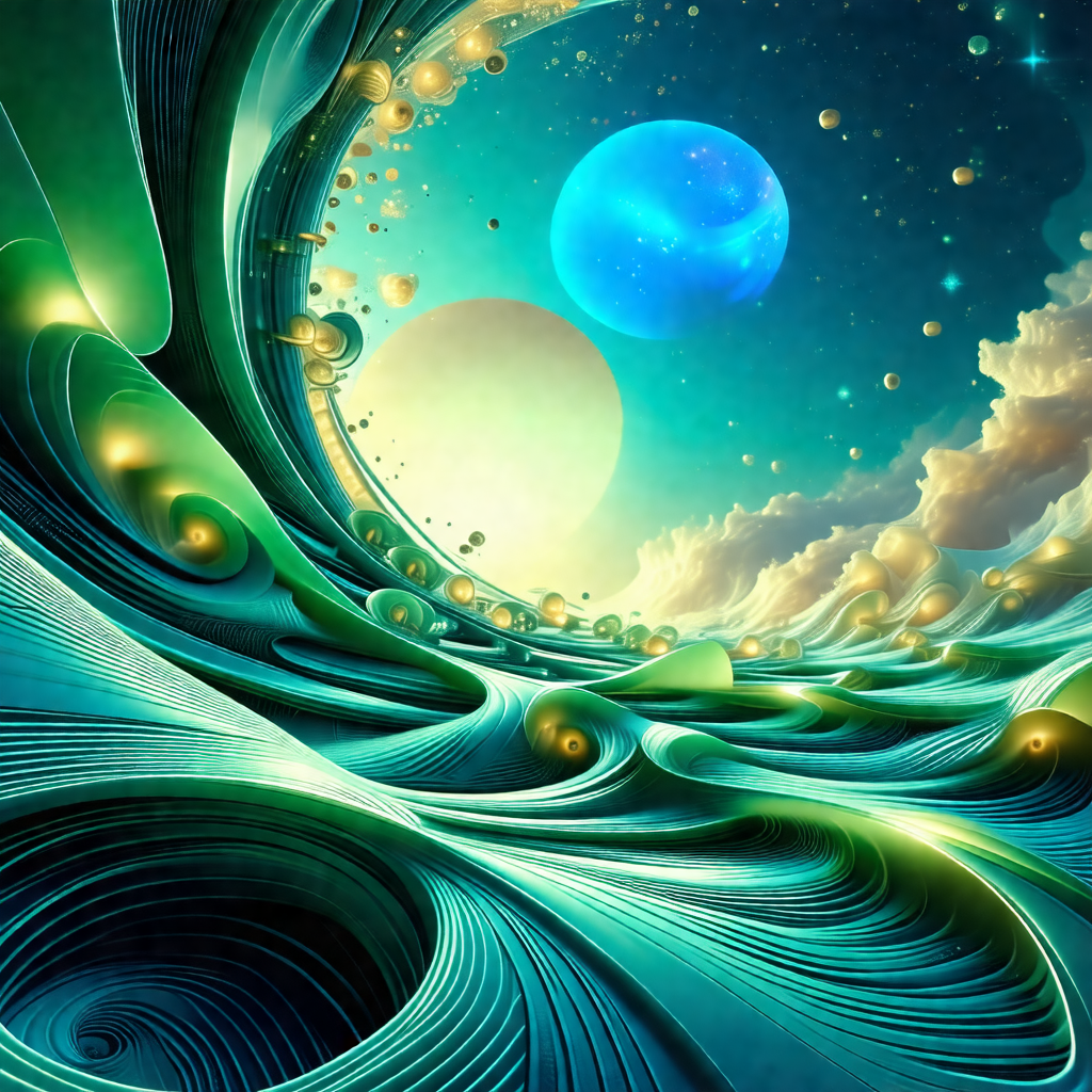 Colorful and vibrant painting of a space scene