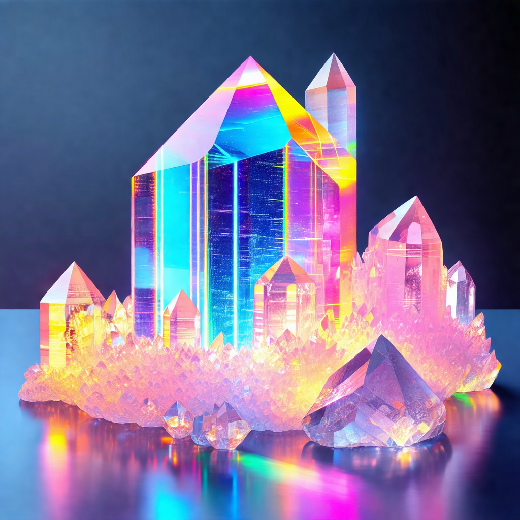 Large, colorful crystal structure that resembles a castle...