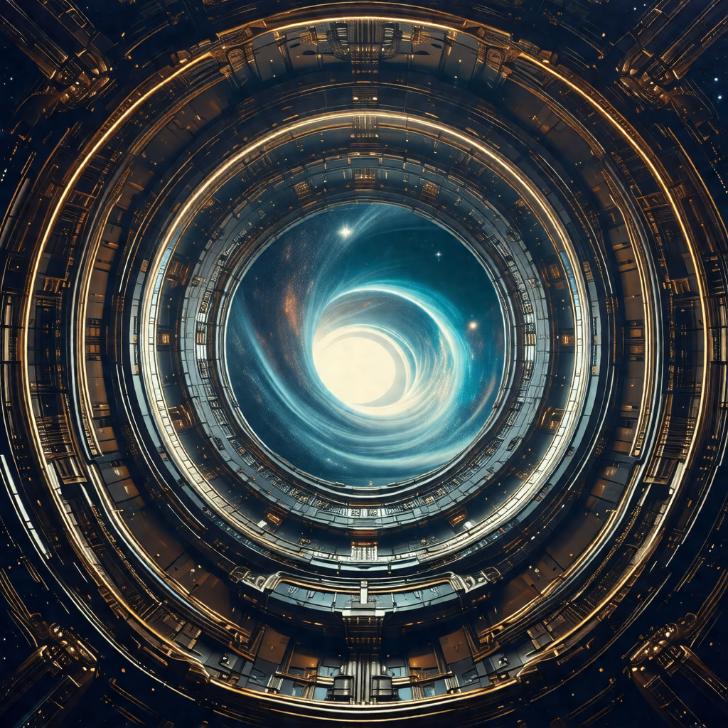 Large, round, and shiny structure with a hole in the center