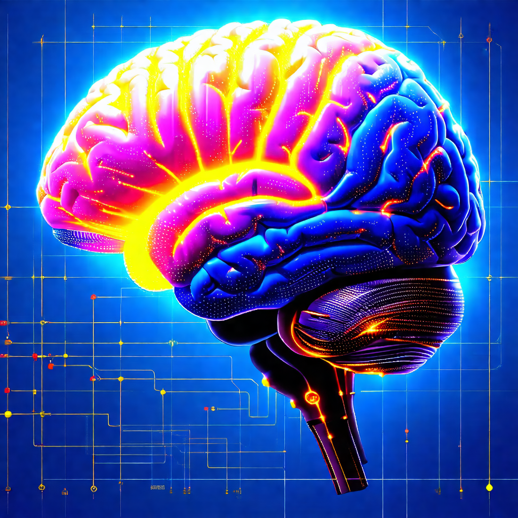Close-up of a human brain, with a focus on the frontal lobe