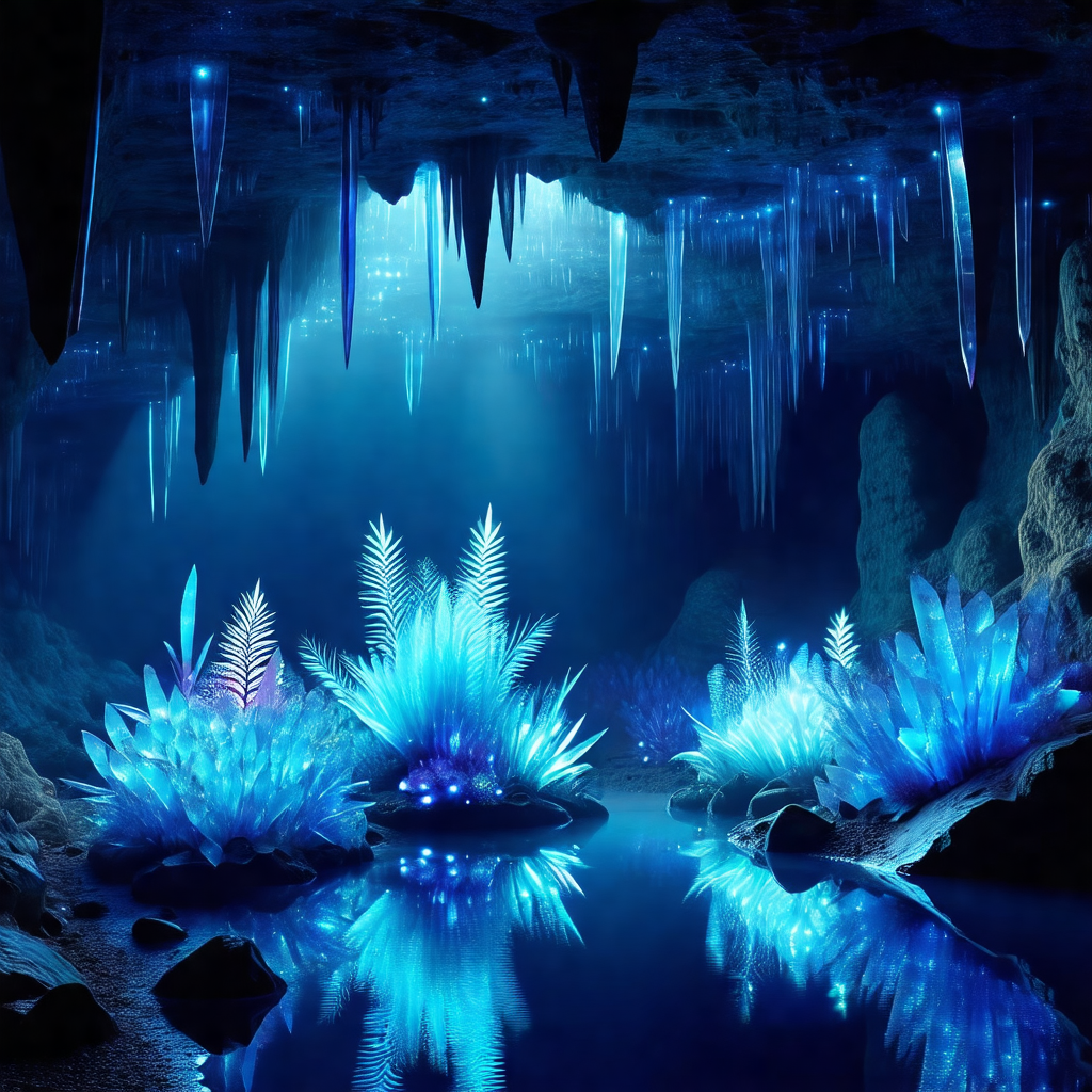 Cave with a large body of water inside