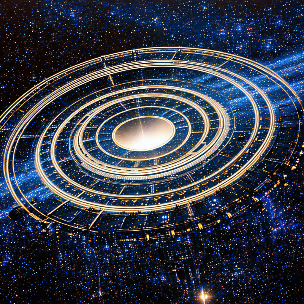 Large, round, and shiny object, possibly a spacecraft or ...