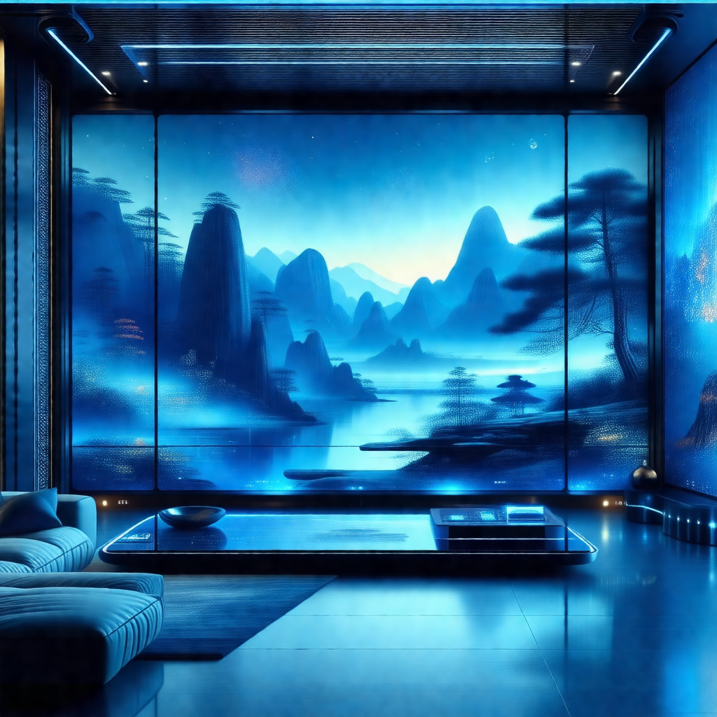 Large, modern living room with a large window that showca...