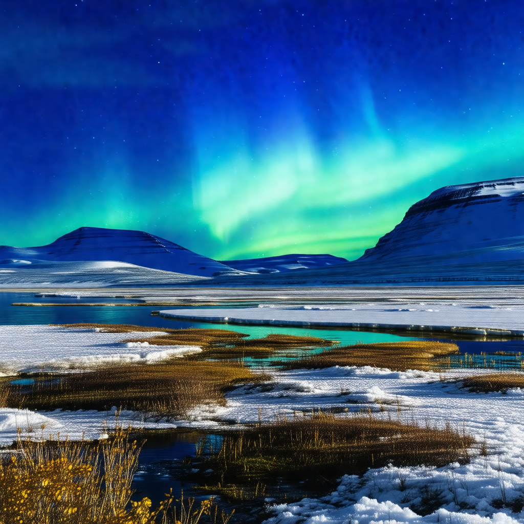 Captures a beautiful night scene with a mountain range in...