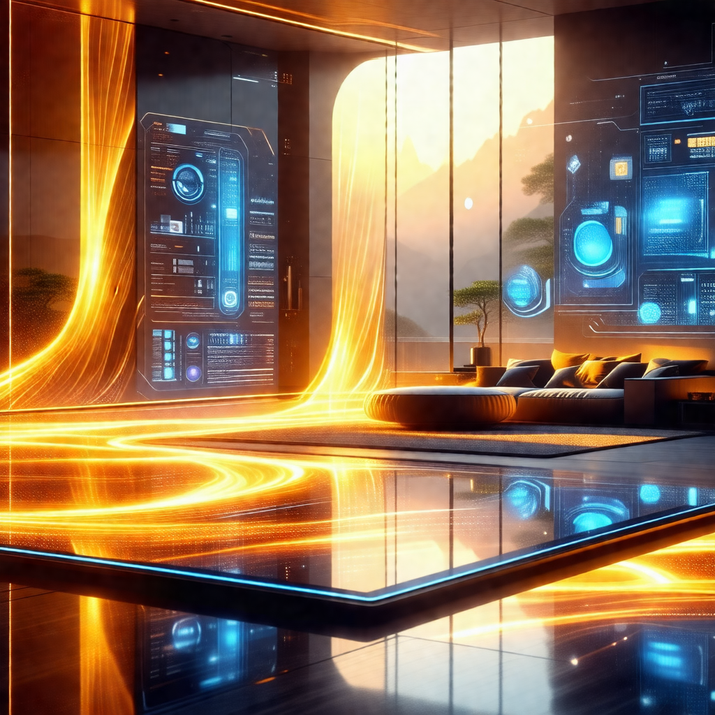 Futuristic living room with a modern design
