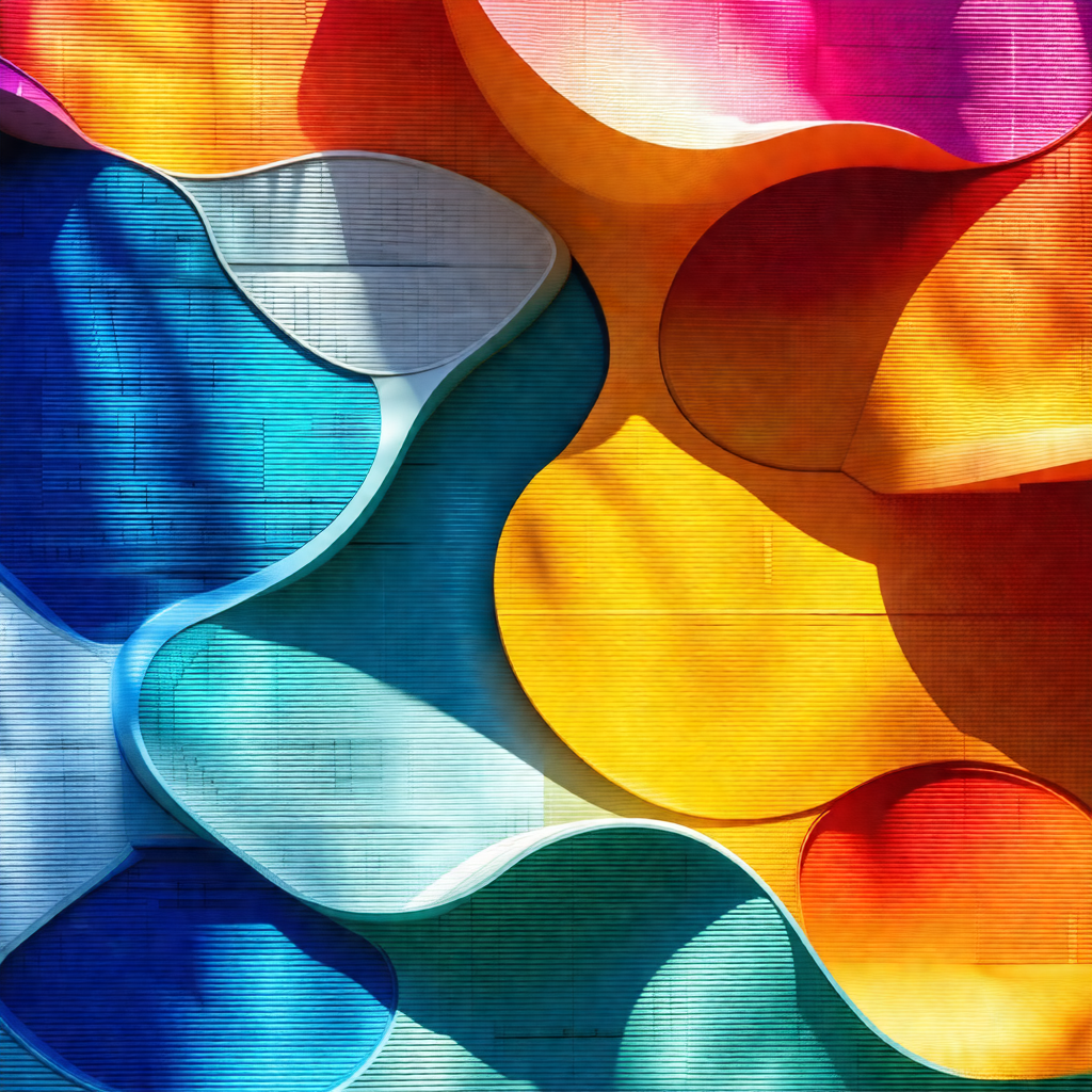 Colorful wall with a variety of shapes and colors