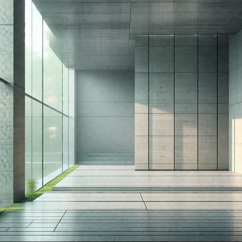 Large, empty room with a concrete floor