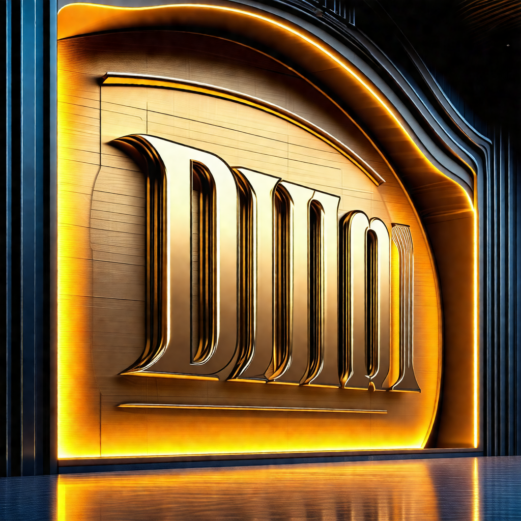 Large, illuminated sign for a company called dumi