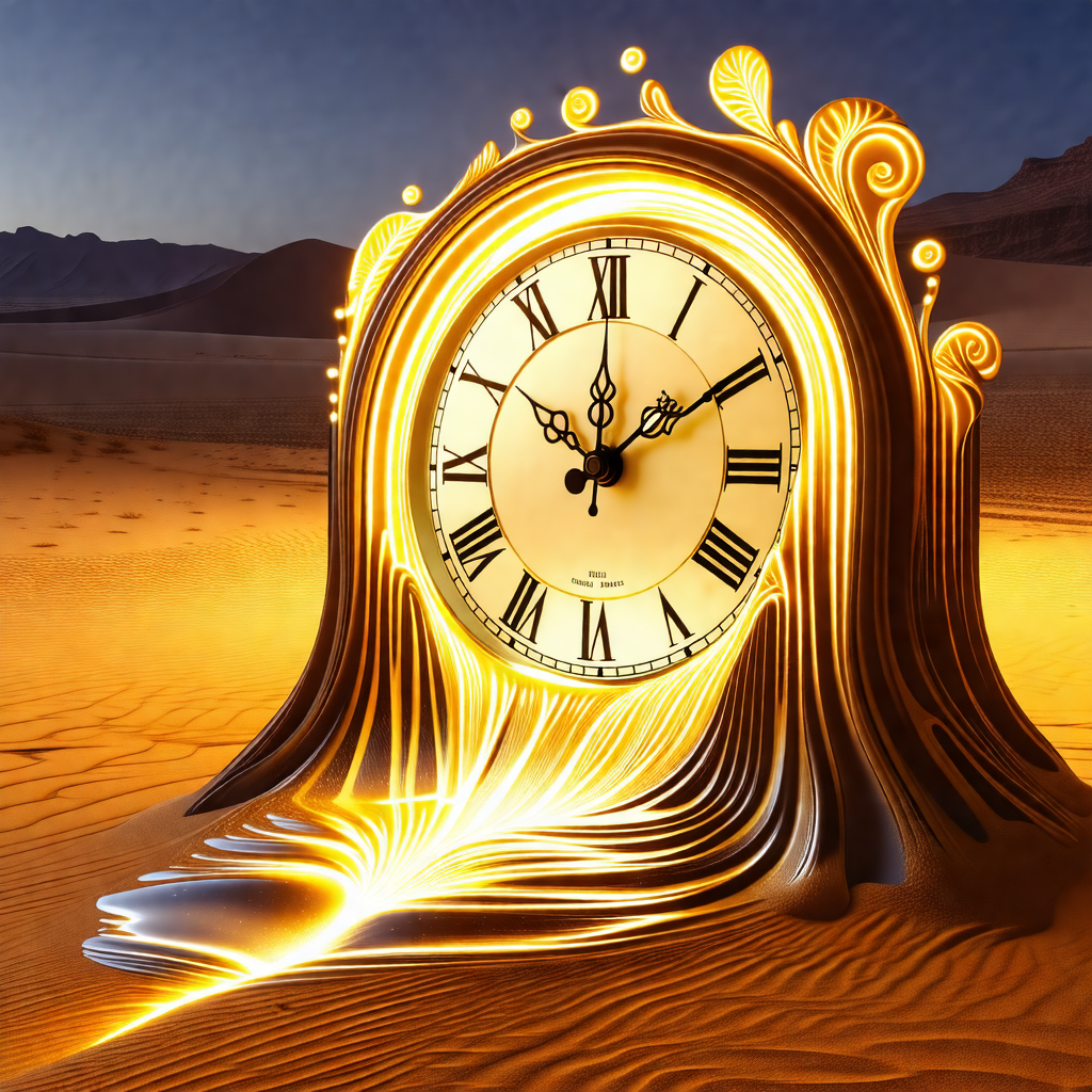 Large, ornate clock with a gold and silver design