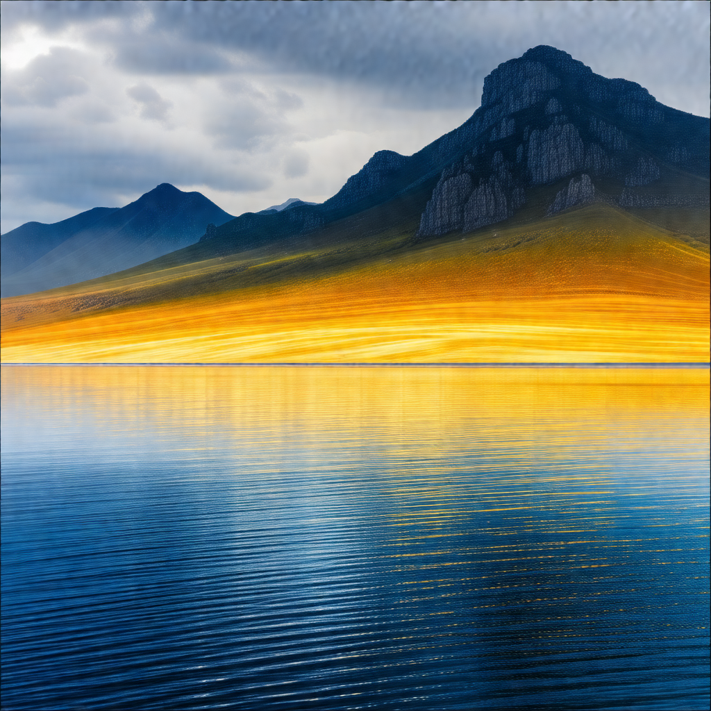 Beautiful mountain range with a lake in the foreground