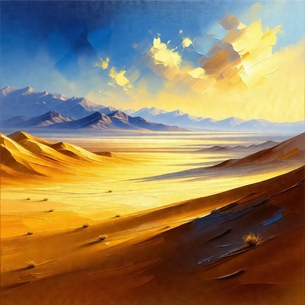 Painting of a beautiful desert landscape