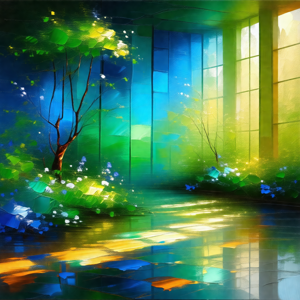 Beautiful garden with a variety of flowers and trees