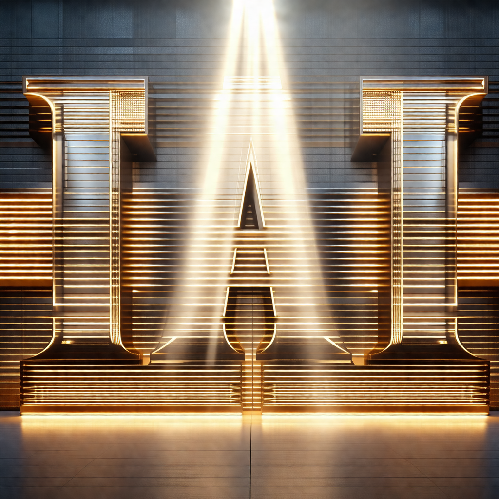 Large, illuminated letter "a" that is the focal point of ...