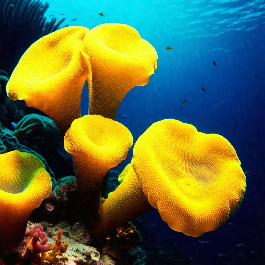 Vibrant underwater scene with a variety of colorful coral...
