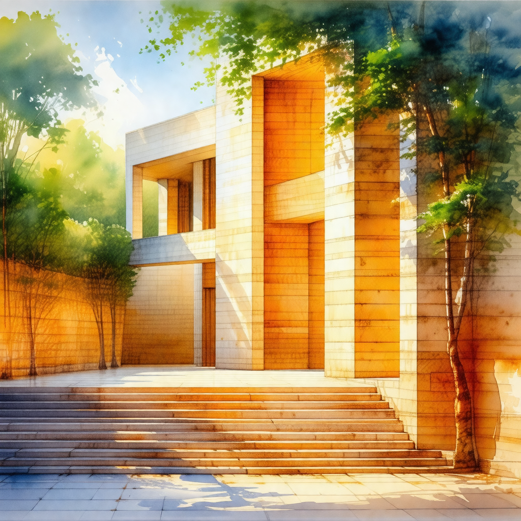 Large, modern building with a unique design