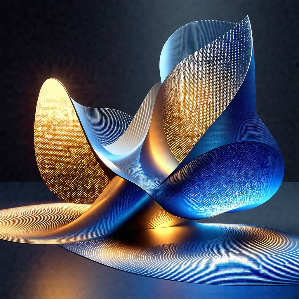 Blue and yellow sculpture, which appears to be a chair, s...
