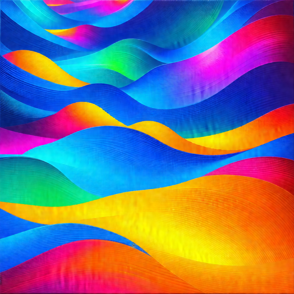 Vibrant and colorful ocean scene with a variety of shades...
