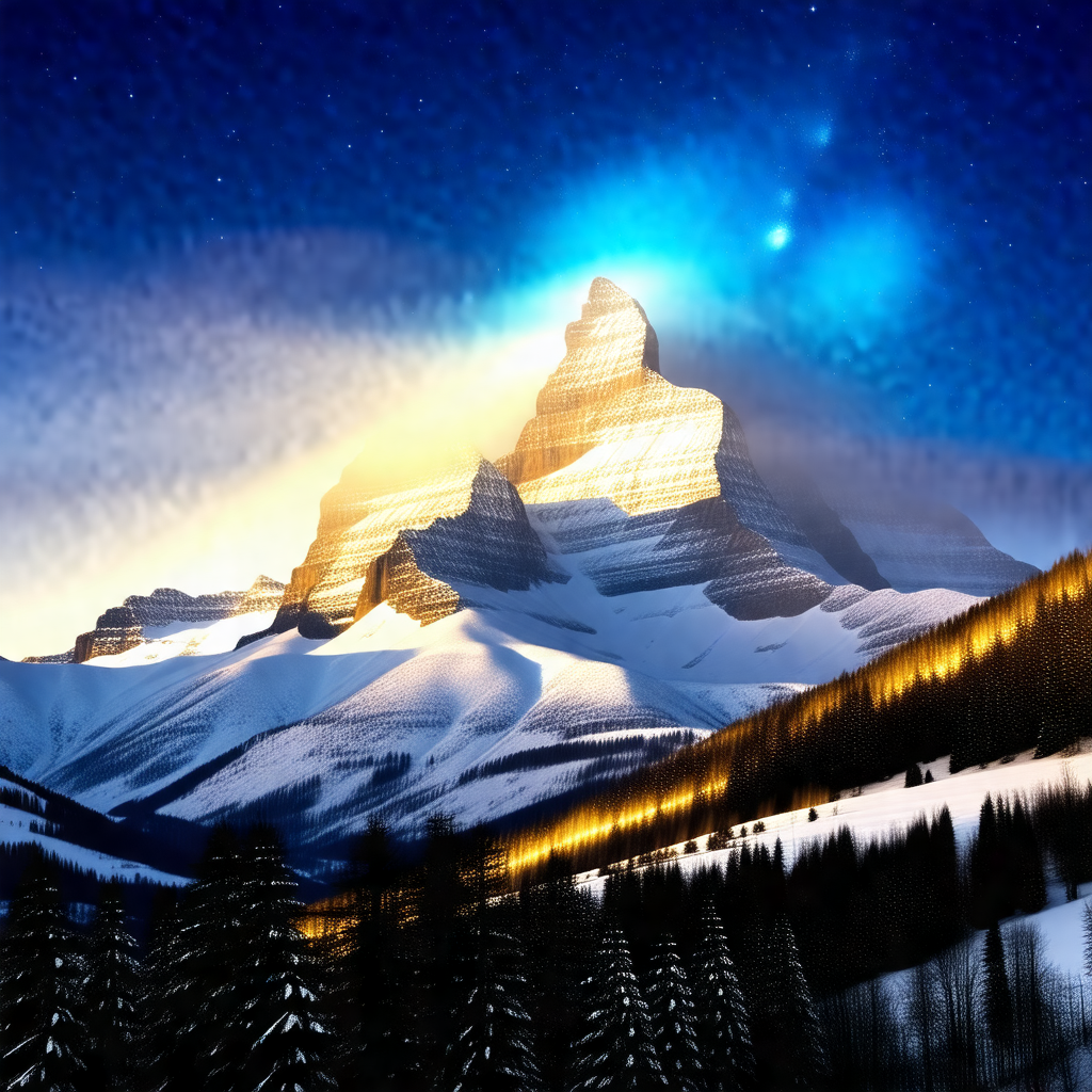 Majestic mountain with a snow-covered peak
