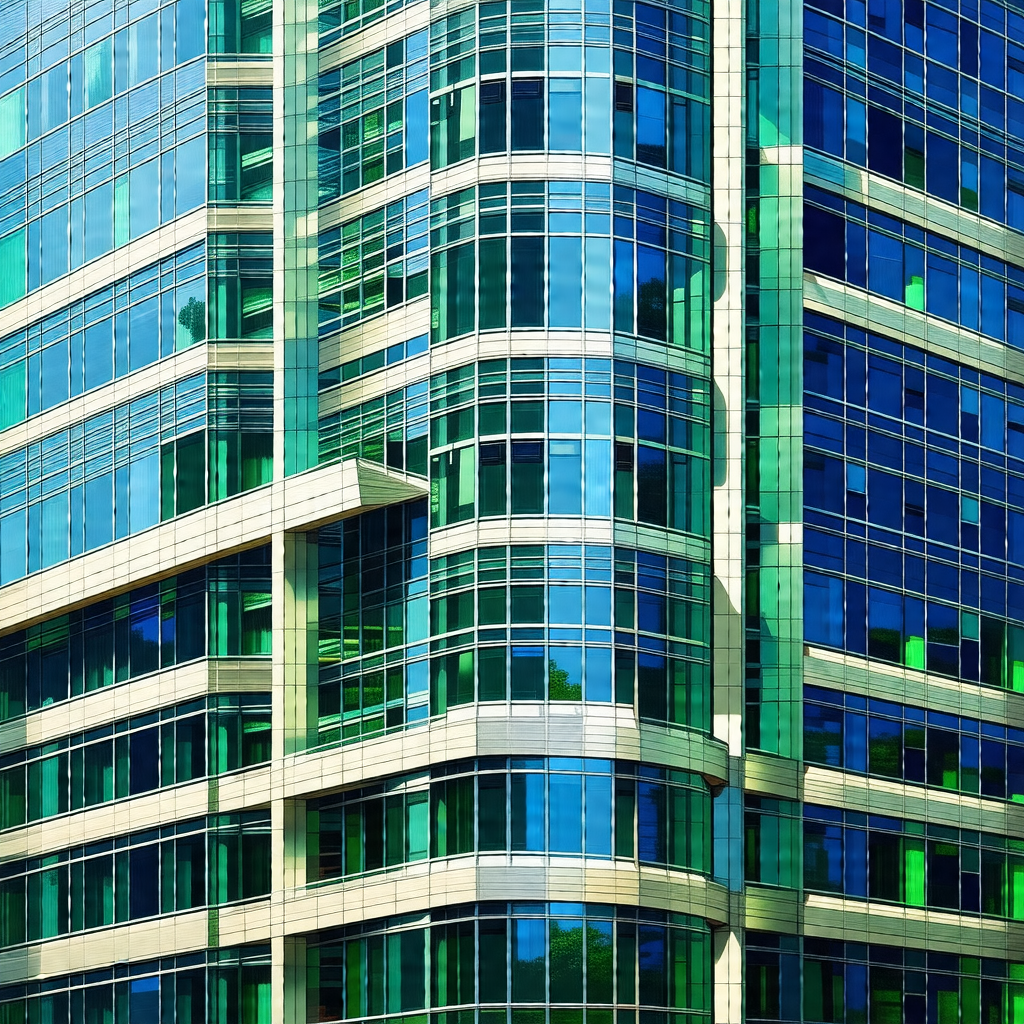 Large, multi-story building with many windows