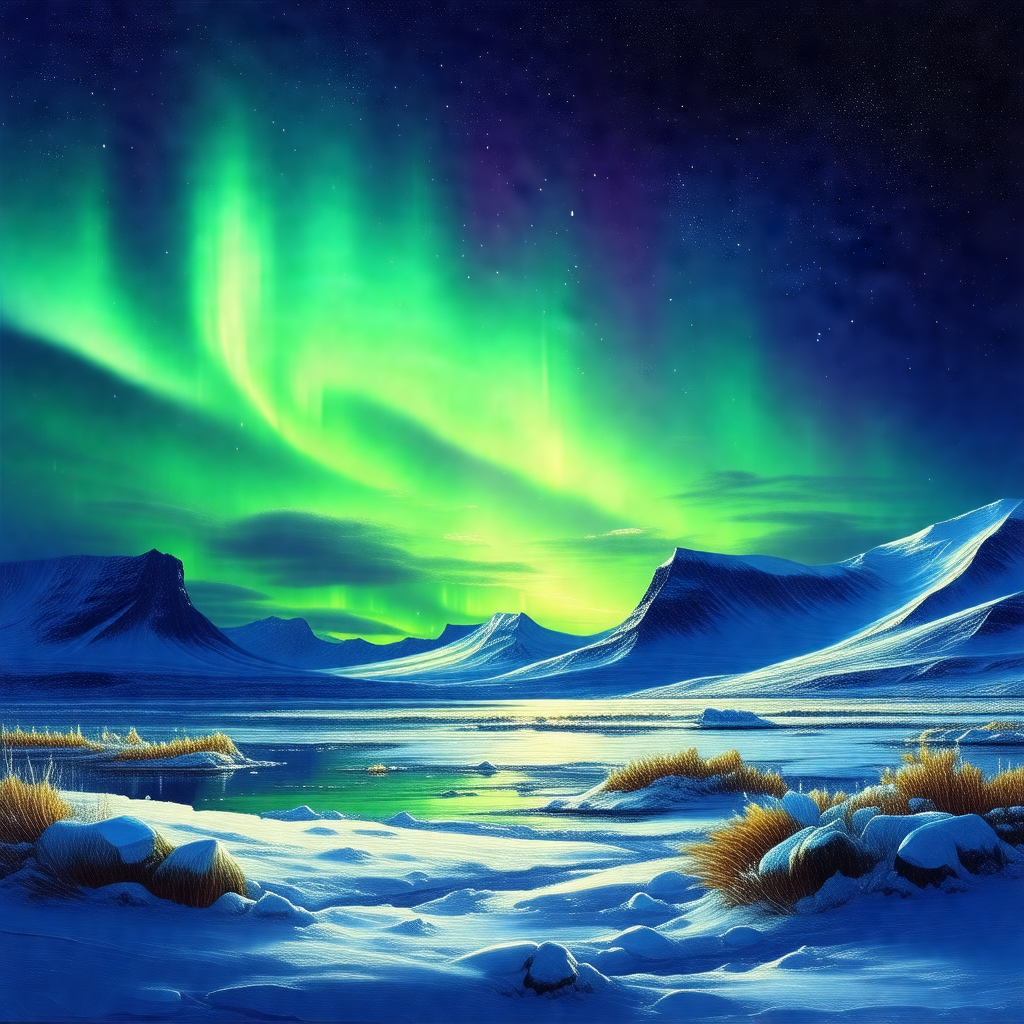 Beautiful night scene with a mountain range in the backgr...