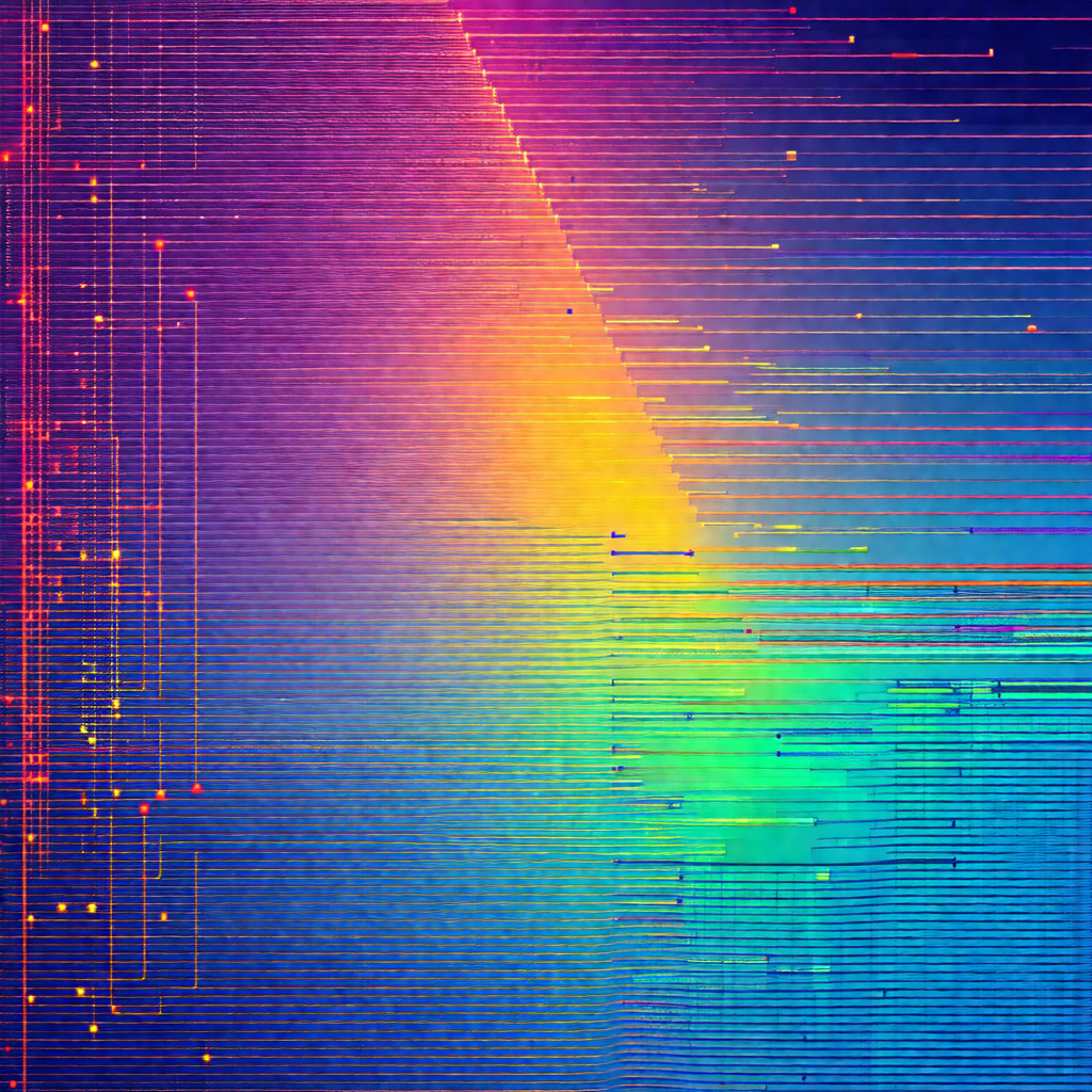 Colorful, abstract representation of a rainbow