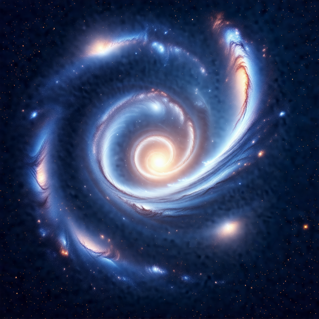 Close-up of a spiral galaxy, showcasing its swirling stru...