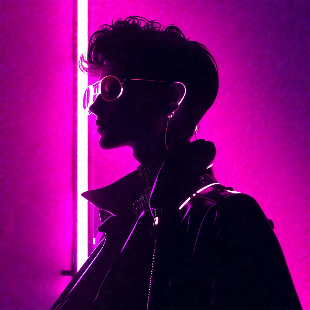 Man wearing a black jacket and sunglasses, standing in fr...