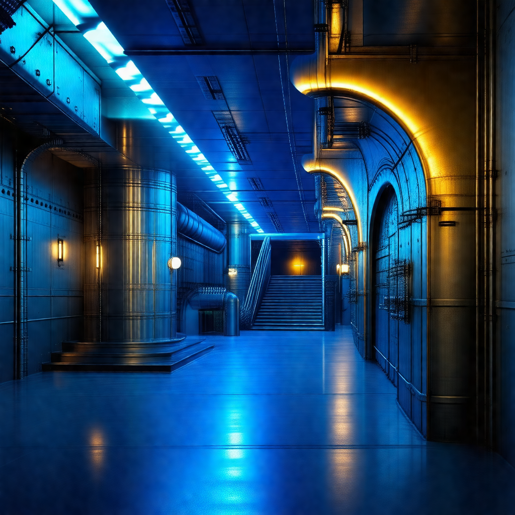 Blue-toned, computer-generated (cgi) depiction of a large...