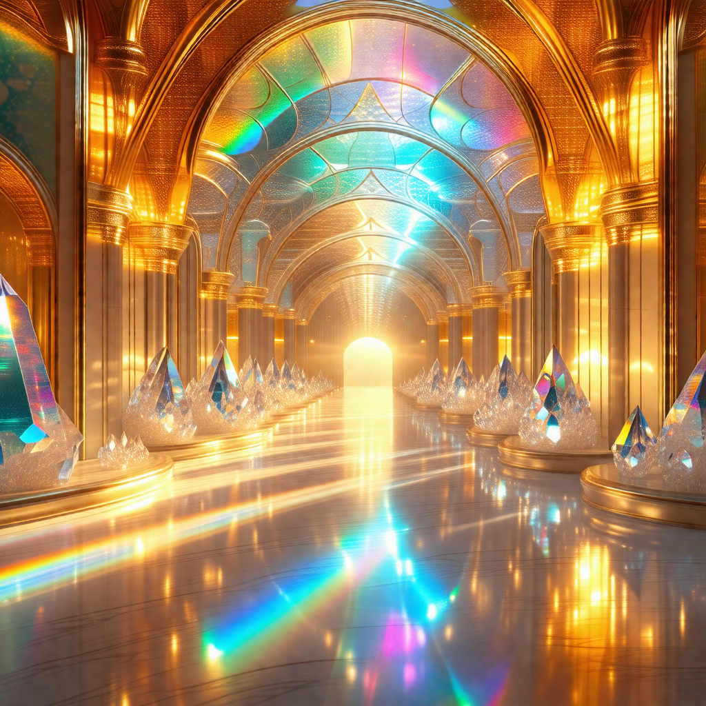 Large, ornate hallway with a brightly lit atmosphere