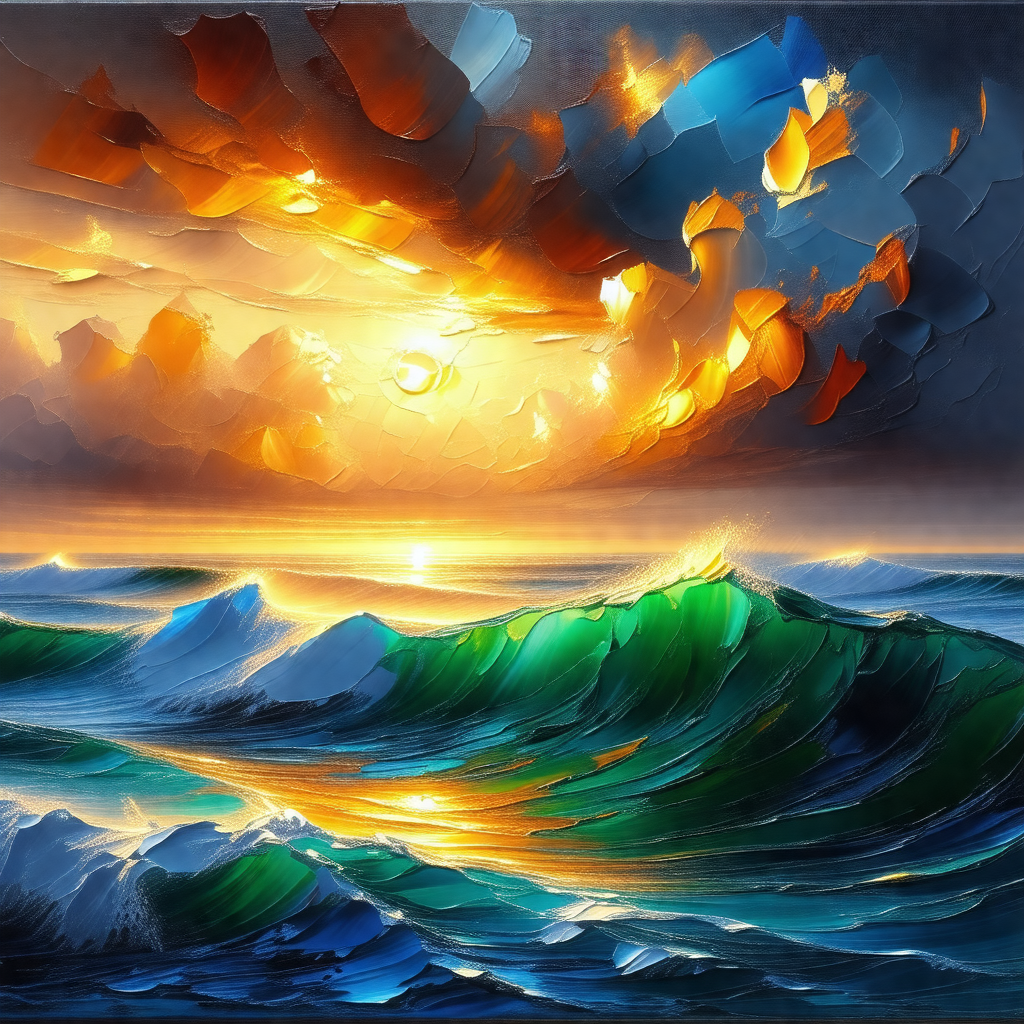Beautiful sunset over the ocean, with the sun setting beh...