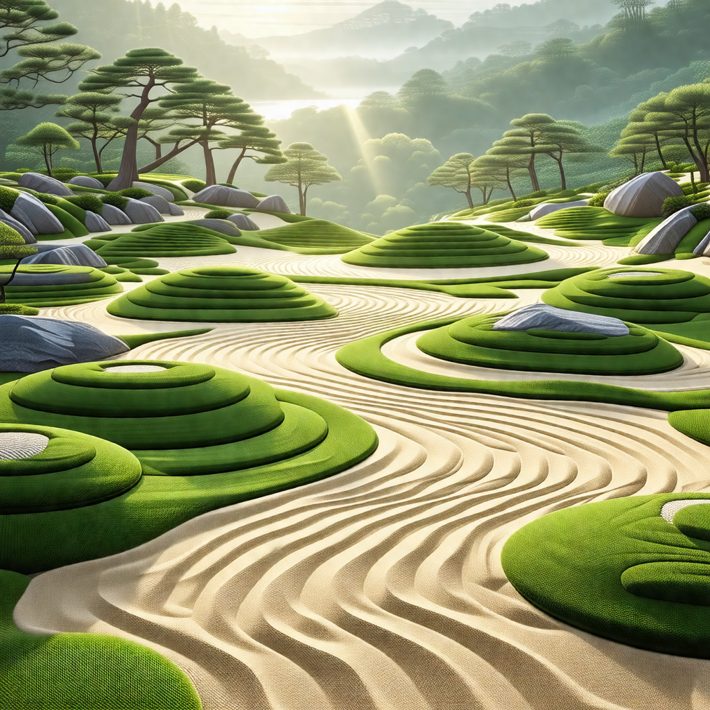 Computer-generated (cgi) depiction of a sandy landscape w...