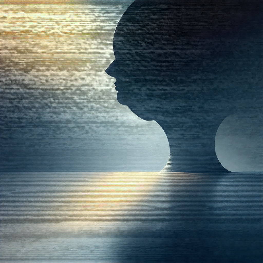 Silhouette of a person's head, with the face and neck pro...