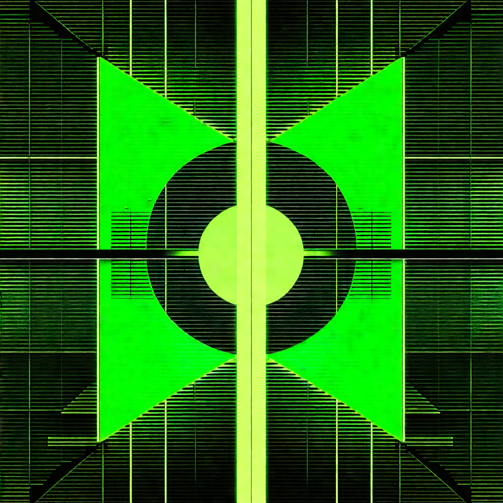 Green and yellow circle with a large green circle in the ...