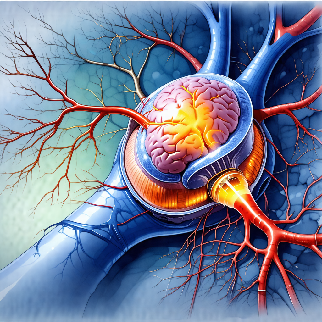 Detailed illustration of the human brain, showing the var...