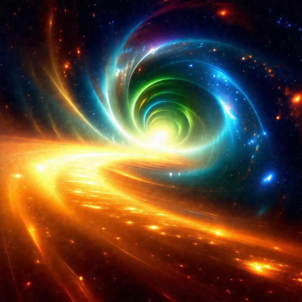 Vibrant and colorful spiral, which appears to be a swirli...