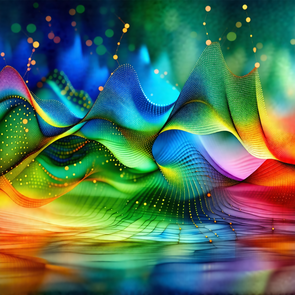 Colorful and vibrant painting of a wave