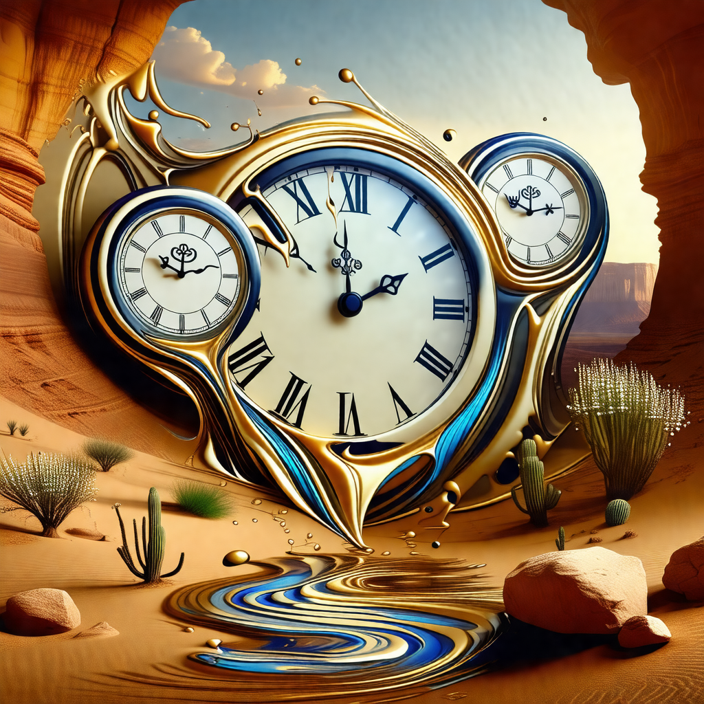 Large, ornate clock with a gold and blue design