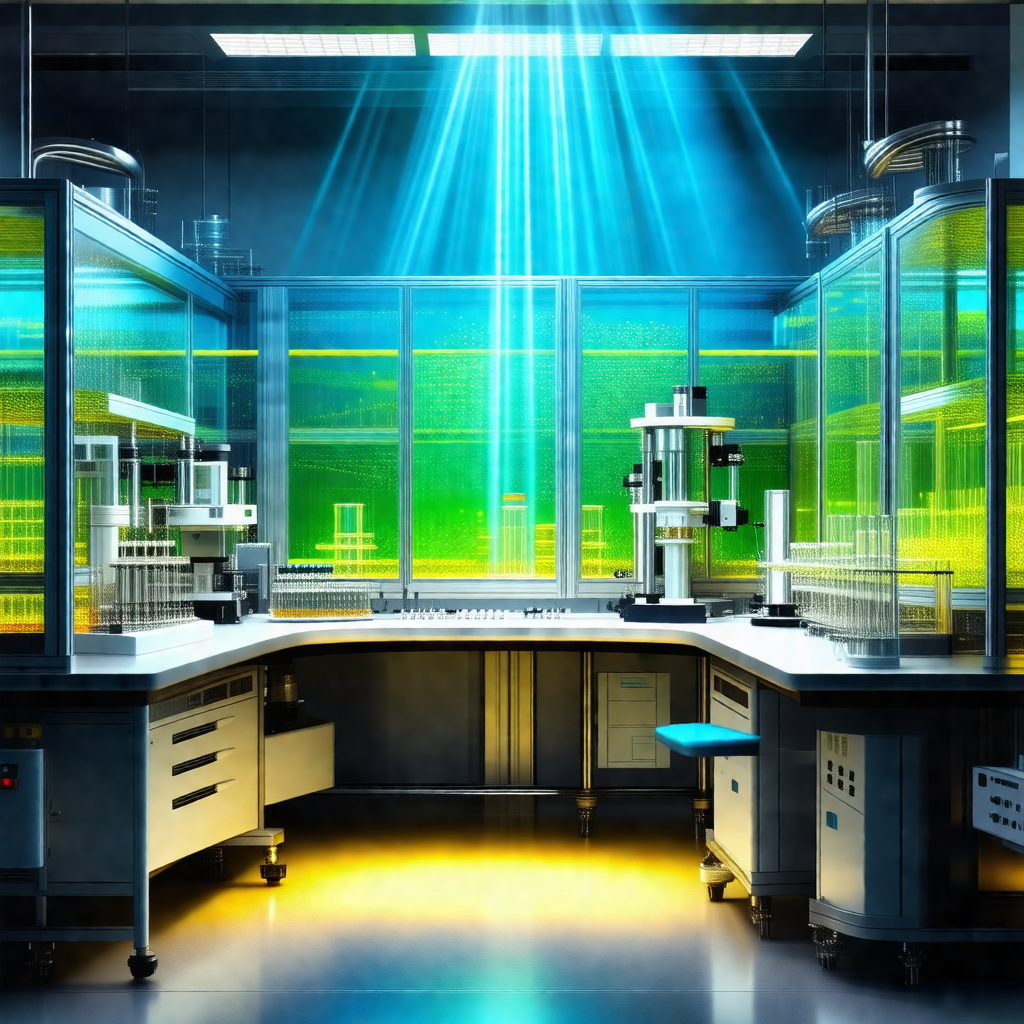 Large, well-lit laboratory with a long counter