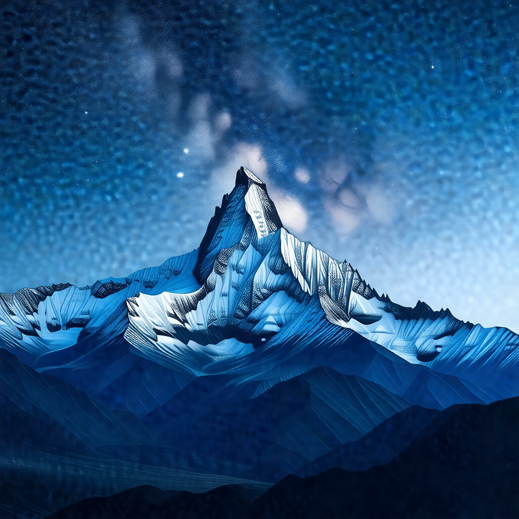 Majestic mountain with a snow-capped peak